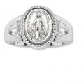  Mary Miraculous Medal Ring Sterling Silver with Cubics 
