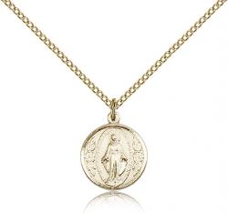  Mary Miraculous Pendant 14K Gold Filled 5/8 inch 