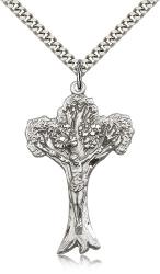  Crucifix Pendant Tree of Life Sterling 1-5/8 inch 
