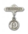  Baby Badge for Godchild Miraculous Medal 