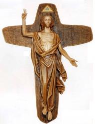  Crucifix Statue  Risen Christ 3/4 Relief With Cross Statue  2 sizes 