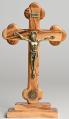 Crucifix Standing 8.5 inch Olive Wood with Relic 