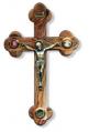  CRUCIFIX OLIVEWOOD WITH HOLY LAND RELICS 8.5 inch 