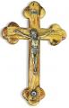  CRUCIFIX OLIVE WOOD WITH RELIC 7.5 inch 