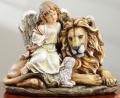  Angel with Lion & Lamb Statue 11.5 inch 