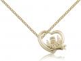  Pendant Guardian Angel Heart Gold Filled 1/2 inch 