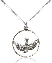  HOLY SPIRIT Dove Pendant Sterling Silver 1 inch 