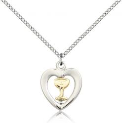  First Communion Pendant Sterling Silver 5/8 inch 