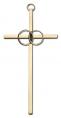  Cross for Marriage with Wedding Rings 6 inch Antique Gold & Brass 