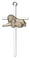  Cross Lion & Lamb 6 inch Gold & Silver 