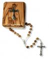  ROSARY OLIVE WOOD WITH BOX CRUCIFIX 