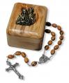  ROSARY OLIVEWOOD WITH BOX HOLY FAMILY 
