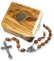  ROSARY OLIVE WOOD WITH BOX BAPTISM 