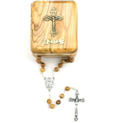  ROSARY OLIVE WOOD WITH BOX RCIA 