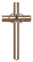  Cross for Marriage Walnut with Silver Inlay 6 inch 
