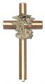  Cross St. Michael the Archangel Walnut/Gold 6" 