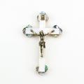  CRUCIFIX MOTHER OF PEARL SCALLOPED 5 inch 