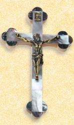  CRUCIFIX MOTHER OF PEARL SCALLOPED 5.25 inch 