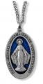  PENDANT MARY MIRACULOUS MEDAL WITH BLUE ENAMEL 