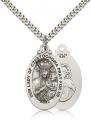  Mary Our Lady of CZESTOCHOWA Pendant Sterling Silver 1-1/8 inch 