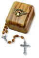  ROSARY OLIVE WOOD WITH BOX CONFIRMATION 