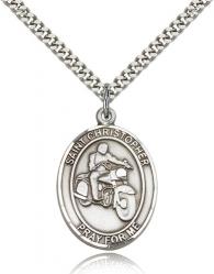  Sport Medal St. Christopher Motorcycle Sterling Silver 