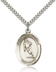  Sports Medal St. Christopher Rugby Pendant 1 inch 
