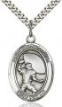  Sports Medal St. Christopher Football Pendant 1 inch 