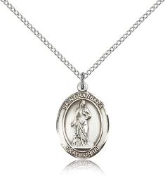  St. Barbara Medal - Sterling Silver - 3 Sizes 