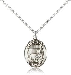  St. Benjamin Medal - Sterling Silver - 3 Sizes 