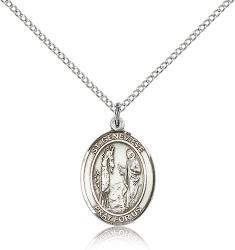  St. Genevieve Medal - Sterling Silver - 3 Sizes 