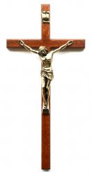  Crucifix Wood with Gold Tone Corpus 15 inch 