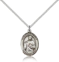  St. Placidus Medal - Sterling Silver - 3 Sizes 