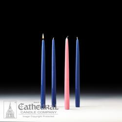  Advent Candle Tapers 12\" Boxed Set of 4 (3 Blue/1Rose) QTY DISCOUNT 