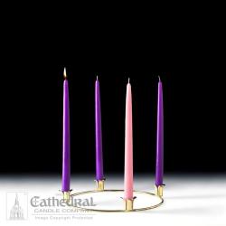  Advent Wreath Tabletop Brass 10\" with Candles (3 Purple/1 Rose) QTY DISCOUNT 
