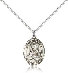  Mary Our Lady of Sorrows Pendant Sterling Silver 3/4 inch 