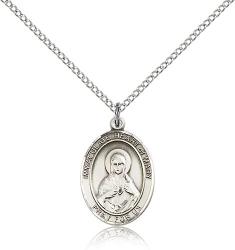  Mary IMMACULATE HEART of MARY Pendant Sterling 3/4 inch 