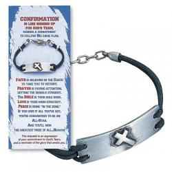  Bracelet Confirmation Pewter with Leather (LIMITED STOCK) 