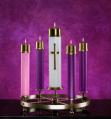  Oil Candle Shells for Advent, 3 Purple, 1 Pink 