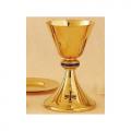  Chalice and Well Paten with Blue Accent Cross 
