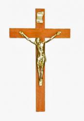  Crucifix 5.75\" Wood, Brass Corpus 