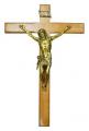  Crucifix 34" Wood, Brass Corpus 