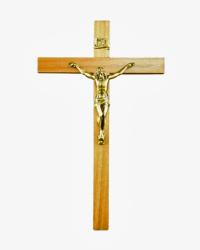  Crucifix 7\" Wood, Brass Corpus 