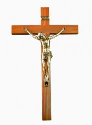  Crucifix 16.5\" Wood, Brass Corpus 