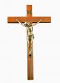  Crucifix 16.5" Wood, Brass Corpus 