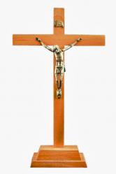  Crucifix Standing 6\" Wood 