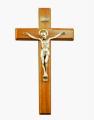  Crucifix 8" Wood, Silver Corpus 