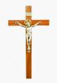  Crucifix 7.5" Wood, Brass Corpus 