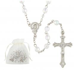  Children\'s Rosary First Communion Crystal in Organza Bag 