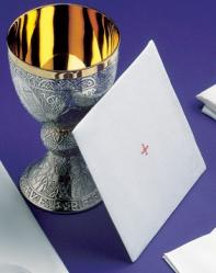  Pall, Chalice Linen/Cotton with Red or White Cross 
